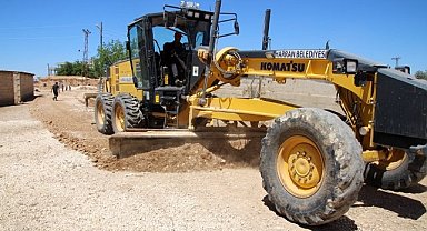Harran'da yol yapım çalışması devam ediyor!