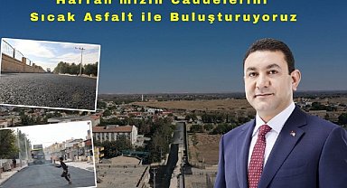 Harran'da asfalt serim çalışması sürüyor!