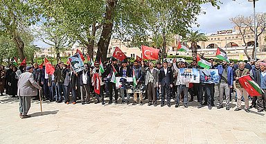  Mescid-i Aksa'ya yapılan saldırılar Şanlıurfa'da protesto edildi