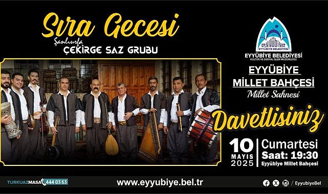 Eyyübiye Millet Bahçesi’nde sıra gecesi düzenlenecek